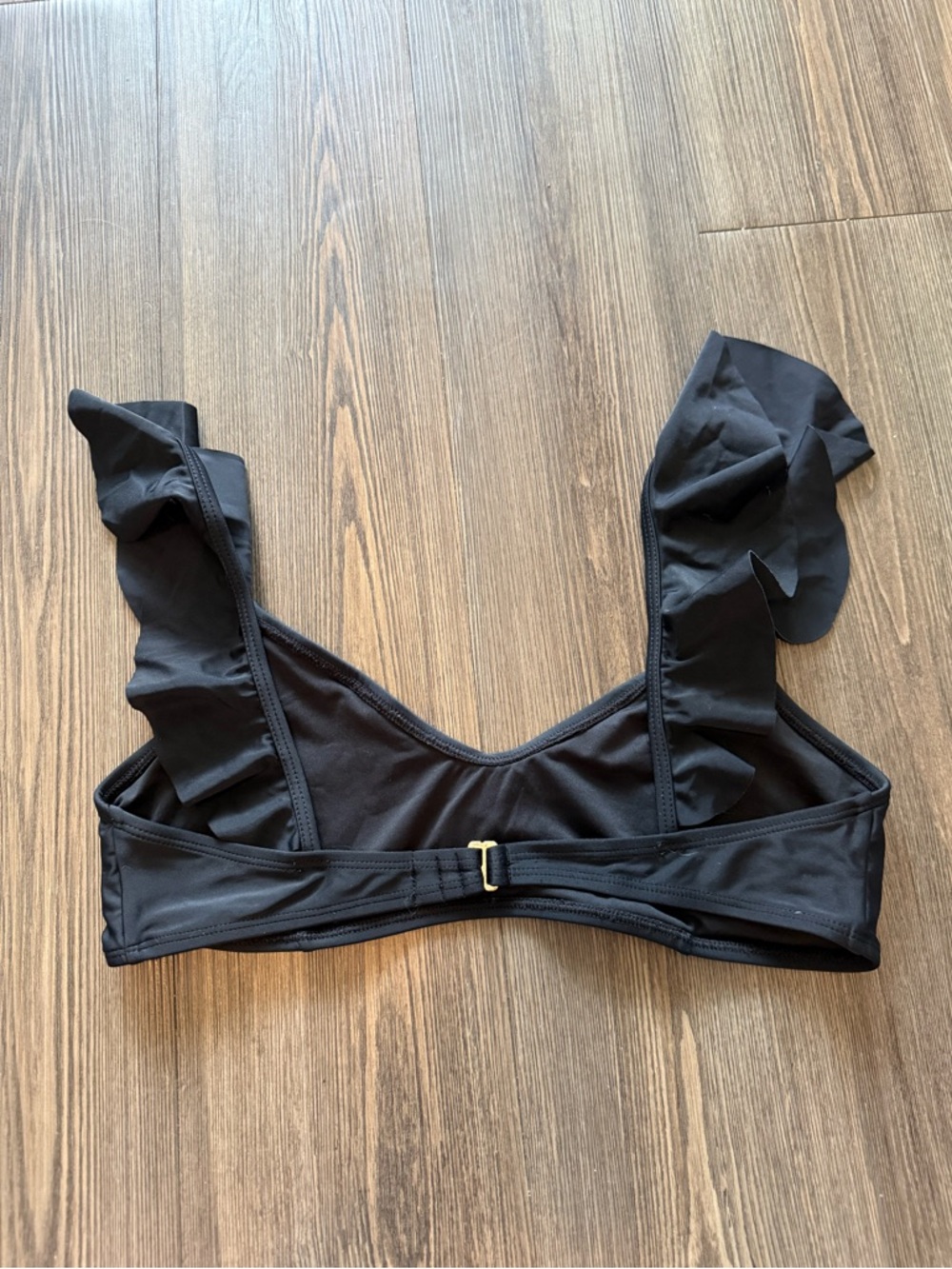 Black Ruffled Bikini Top - Picture 2 of 3